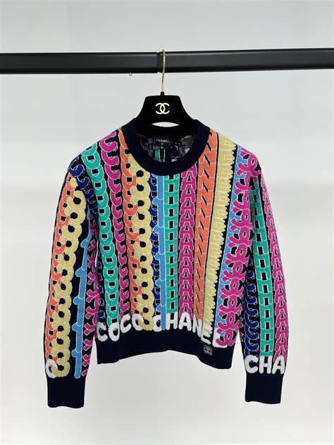 authentic chanel logo sweater|chanel online shop.